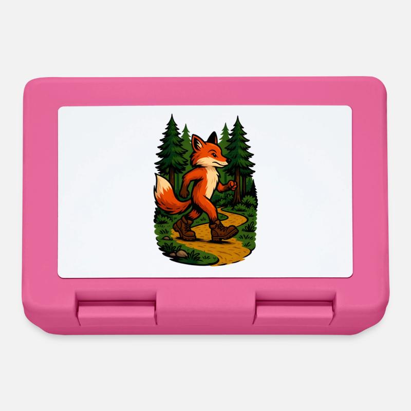 Wandernder Fuchs im Wald - Brotdose - Pink