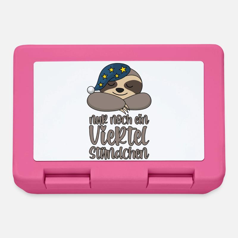 Nur noch ein viertel Stündchen - Faultier  - Brotdose - Pink