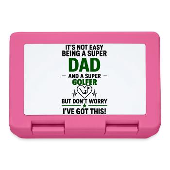 Herz + Golf – Super Papa Golfer - Lunchbox - pink - Front