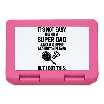 Badminton – Super Papa Badminton Player - Lunchbox - pink - Front