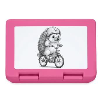 Igelfahrer auf Vintage-Motorrad - Brotdose - Pink - Vorne
