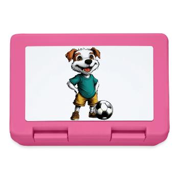 Footballeur chien - Boîte à goûter - rose - Devant