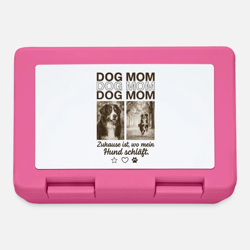 Chemise de maman de chien – Chez moi, c’est là où mon chien dort - Boîte à goûter - rose