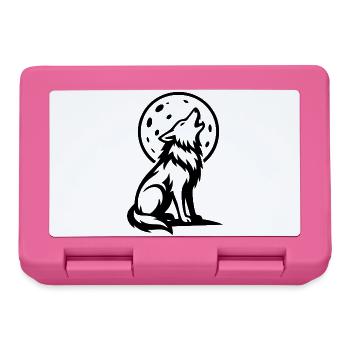 Wolf heult bei Vollmond - Brotdose - Pink - Vorne