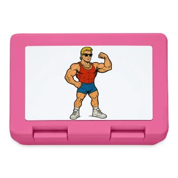 Dessin animé de gymnase de culturisme - Boîte à goûter - rose - Devant
