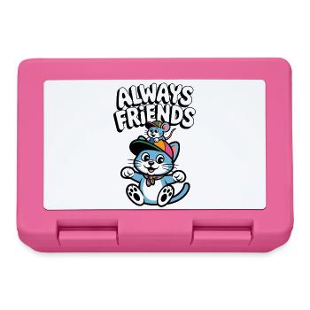 Cat and Mouse Friendship - Lunchbox - pink - Front