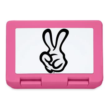 Victory Hand Sign (Left Hand / POS / 2C) - Lunchbox - pink - Front