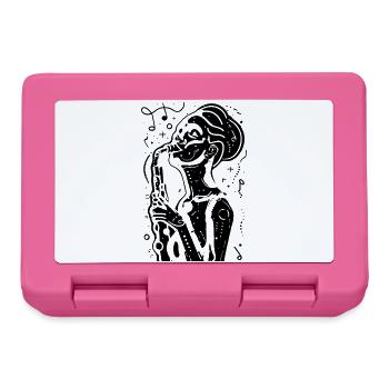Femme saxophone dessinant - Boîte à goûter - rose - Devant