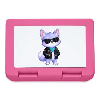 Autocollant du petit loup violet - Boîte à goûter - rose - Devant