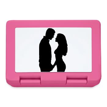 Couple Silhouette Amour Romance Petit ami de la Saint-Valentin - Boîte à goûter - rose - Devant