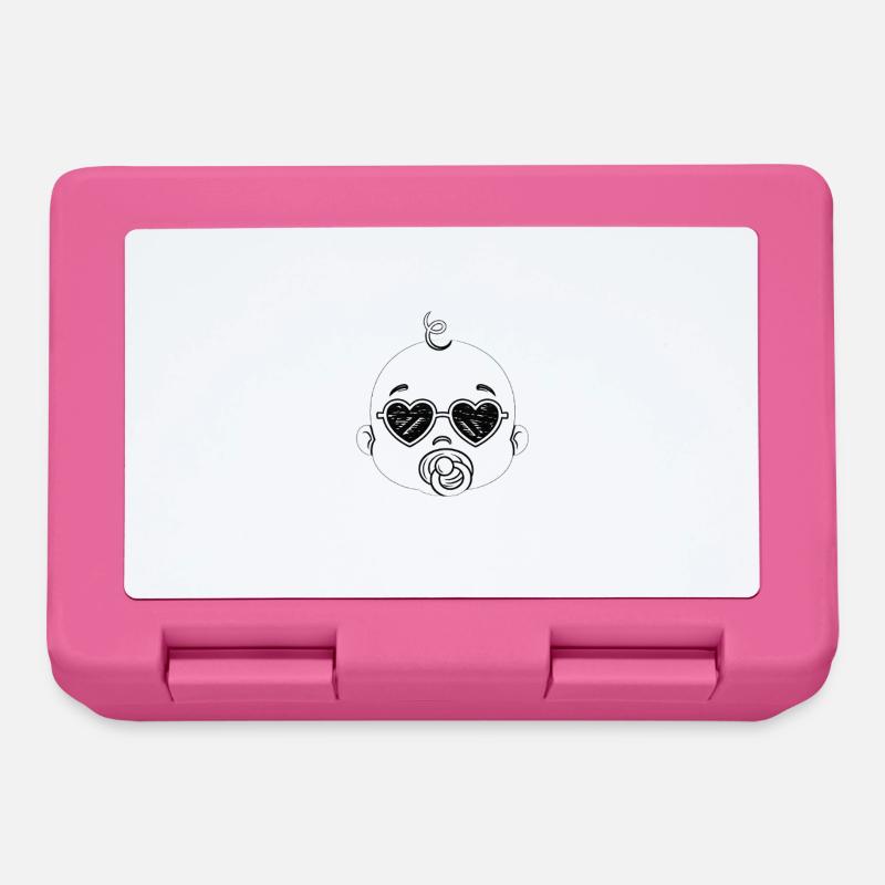 Bébé Coeur Lunettes Doodle - Boîte à goûter - rose