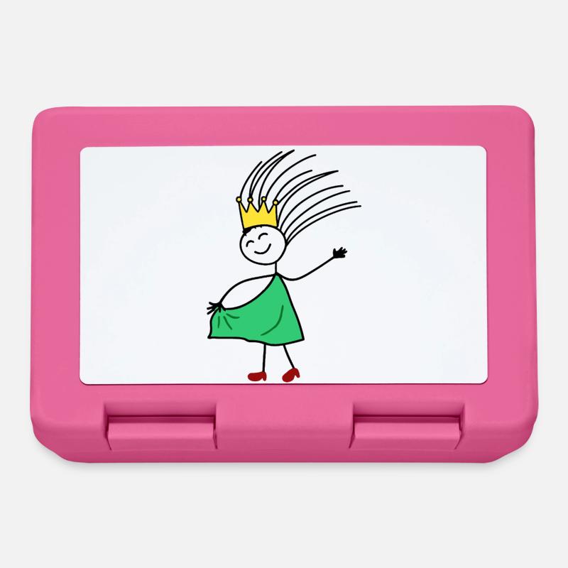 Joie Couronnée : Sketch minimaliste de princesse - Boîte à goûter - rose