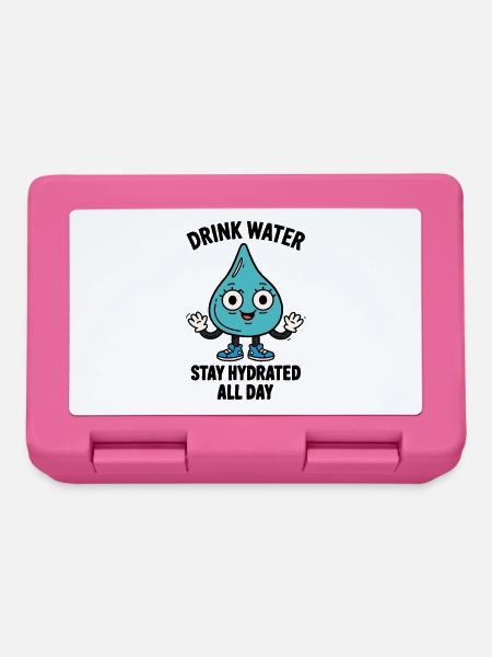 Wassertropfenheld – Trinke Wasser - Brotdose - Pink