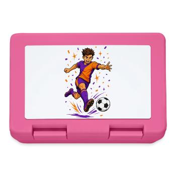 Soccer Goal Shot Player Cartoon - Lunchbox - pink - Front