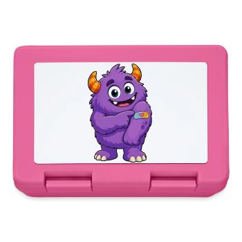 Lila Monster mit Pflaster - Brotdose - Pink - Vorne