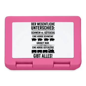 Güterzug VS Schweinehorde - Brotdose - Pink - Vorne
