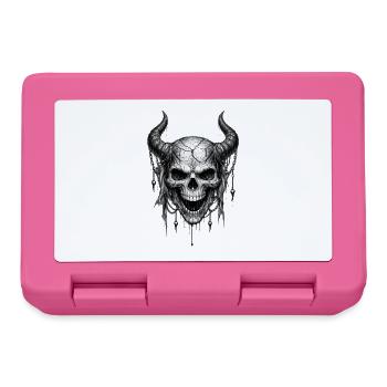 Horned Skull Gothic Horror-Grafik - Brotdose - Pink - Vorne