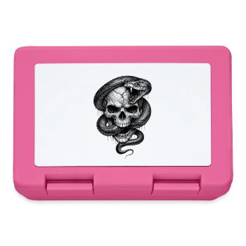 Skull With Snake Gothic Horror Graphic - Lunchbox - pink - Front