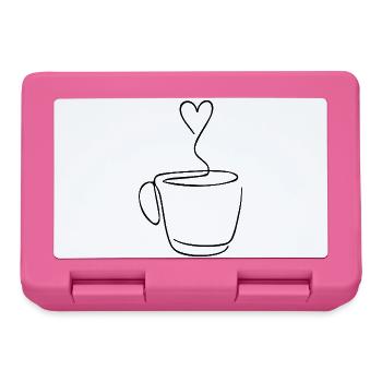 Coffee lovers draw coffee with a line - Lunchbox - pink - Front