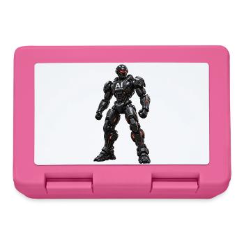 AI-Modified Mech Warrior - Lunchbox - pink - Front