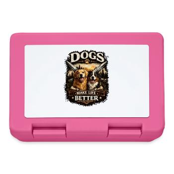 Les chiens rendent la vie meilleure - Boîte à goûter - rose - Devant