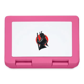 Silhouette de samouraï sous le soleil rouge - Boîte à goûter - rose - Devant