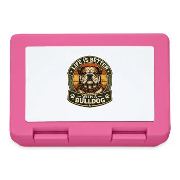 Bulldogge – Stolz und Mächtig - Brotdose - Pink - Vorne