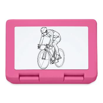 Fahrradfahrer Skizze - Brotdose - Pink - Vorne