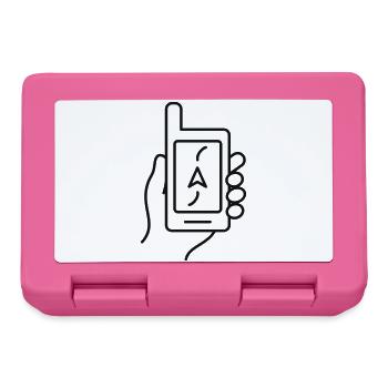 GPS im Handlinien-Symbol - Brotdose - Pink - Vorne