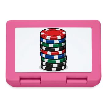 Pokerchip Stack Farbexplosion - Brotdose - Pink - Vorne