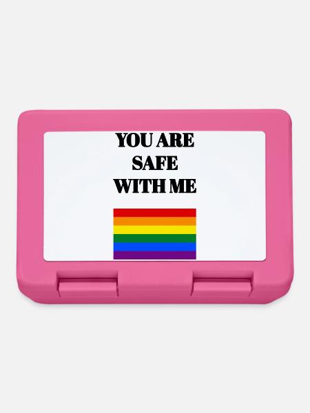 Stolze Verbündete, Regenbogenflagge, du bist bei mir sicher - Brotdose - Pink