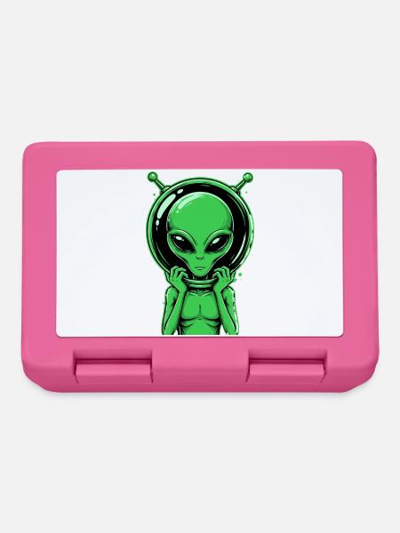 Grüner Alien Außerirdischer Science Fiction - Brotdose - Pink