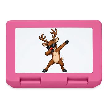 Rentier Dab Dance – Lustiges Weihnachtsmotiv - Brotdose - Pink - Vorne