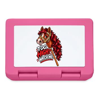 Hobby-Horsing-Sprung – Buntes Pferd - Brotdose - Pink - Vorne