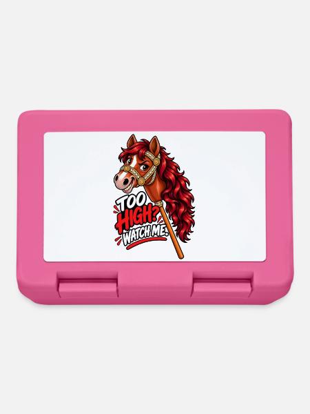 Hobby-Horsing-Sprung – Buntes Pferd - Brotdose - Pink