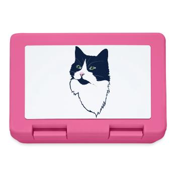 Mitternachts-Tuxedo-Katzenporträt - Brotdose - Pink - Vorne