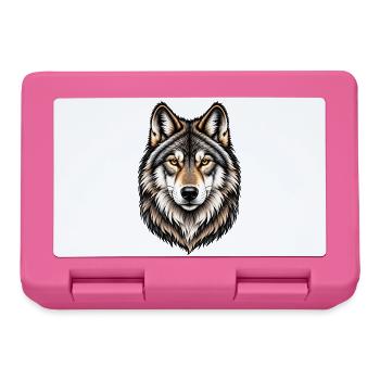 Majestätisches Wolfsporträt – Wilde Natur - Brotdose - Pink - Vorne