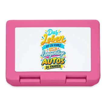 Das Leben ist zu kurz für langweilige Autos - Brotdose - Pink - Vorne