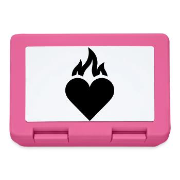 flammendes Herz - Brotdose - Pink - Vorne