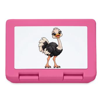 Vogelstrauß Kawaii Style – Süßer Laufvogel - Brotdose - Pink - Vorne