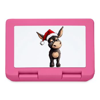 Esel Weihnachten - Brotdose - Pink - Vorne