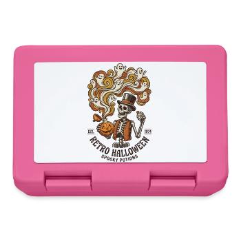 Retro Halloween Skelett-Gruseltränke - Brotdose - Pink - Vorne