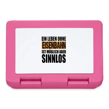 Ein Leben Ohne Eisenbahn Ist Möglich Aber Sinnlos - Brotdose - Pink - Vorne