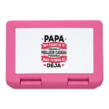 Papa Meilleur Cadeau Tu Nous As Déjà Humour - Boîte à goûter - rose - Devant