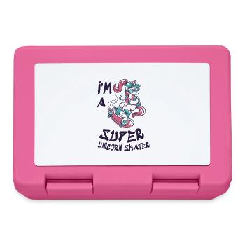 I'm a super unicorn skater - Boîte à goûter - rose - Devant