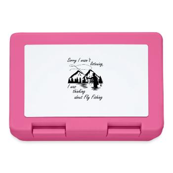 Thinking About Fly Fishing Hobby Fisherman - Lunchbox - pink - Front