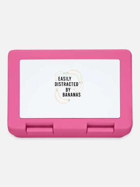 Abgelenkt von Bananen Gesunde exotische Früchte - Brotdose - Pink