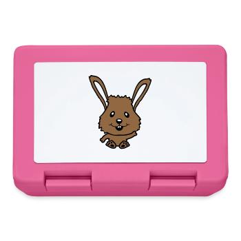 Hase Kaninchen Häschen Cartoon Kleintier niedlich - Brotdose - Pink - Vorne