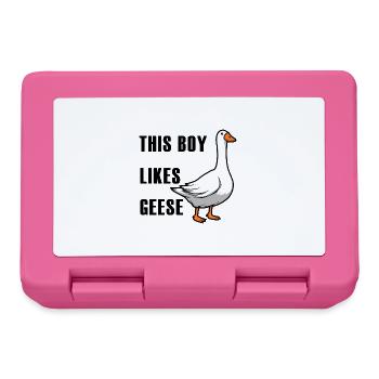 Un garçon aime les oies, les oiseaux, la nature, - Boîte à goûter - rose - Devant