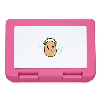 Potatoe Listening Music Headphones Music Notes - Lunchbox - pink - Front